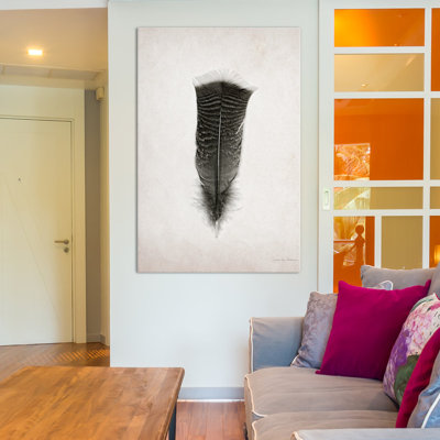 Impression sur toile tendue plumes iii