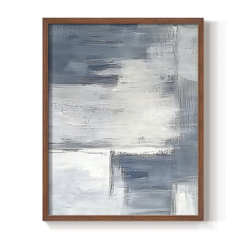Abstrait, encadré, prêt à accrocher , H 29 po x l 23 po, Brun