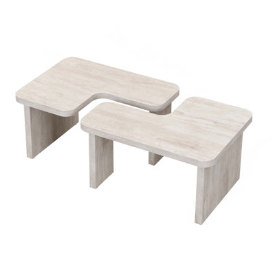 Rectangle Wood Detachable Coffee Table,Single L Shape Farmhouse Coffee Table For Dining Room,Garden