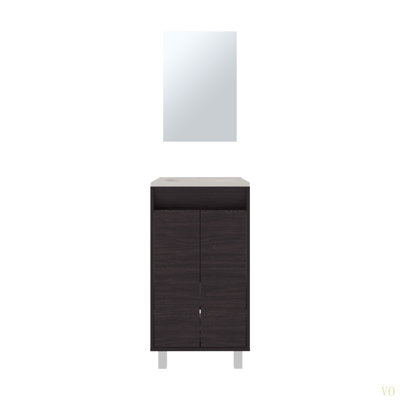 Armoire de salle de bain à miroir avec une porte et deux tablettes pour économiser l'espace