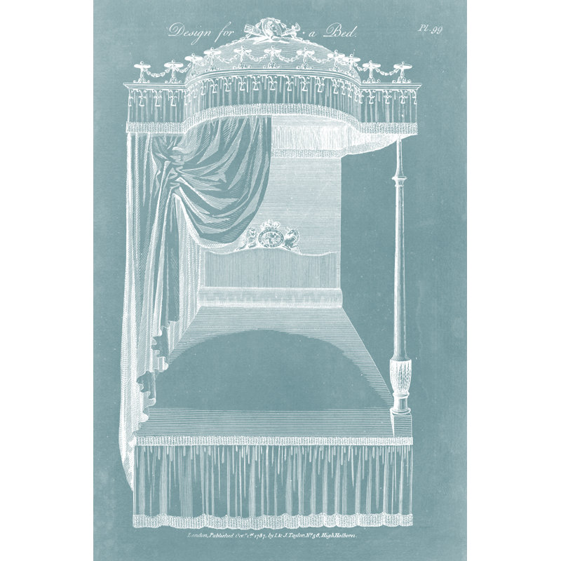 " Design For A Bed I " by Hepplewhite, 30" H x 20" W x 1.25" D