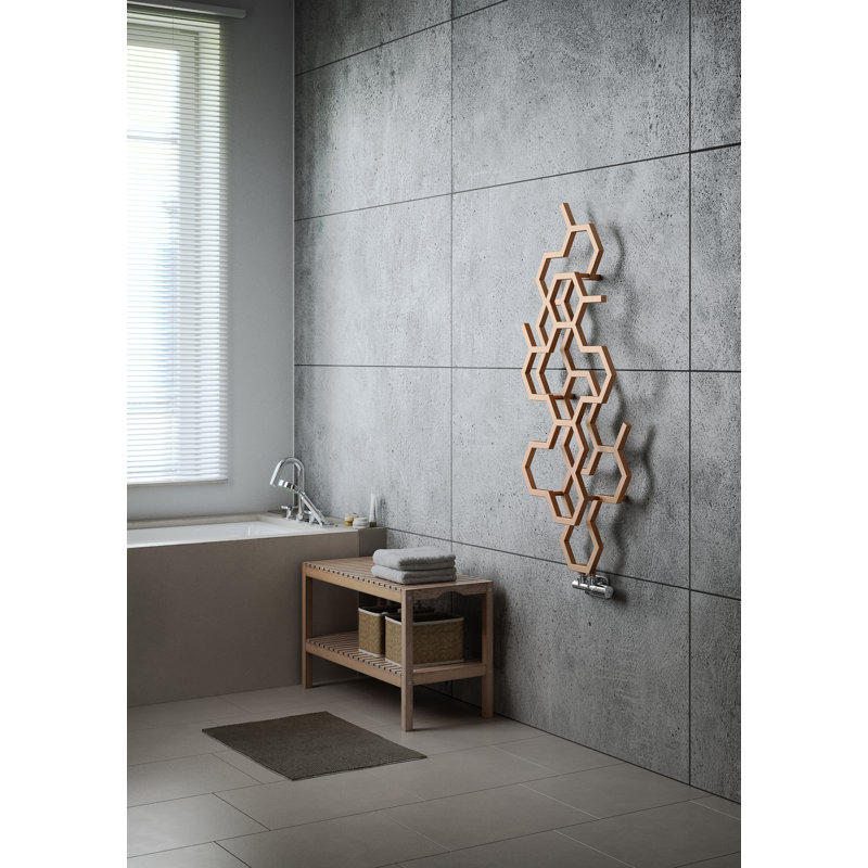 Hex Vertical Designer Radiator 1200Hx486W, Copper