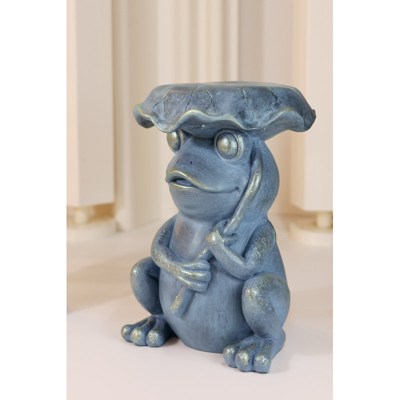 Frog Garden Statue Plant Stand w/Solar Light