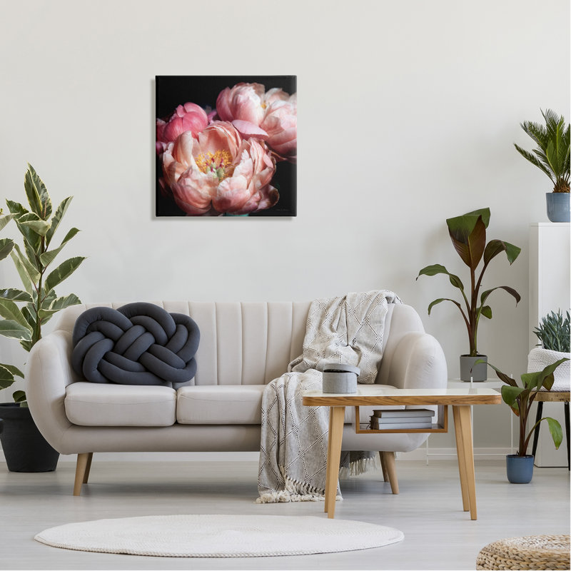 Blooming pivoine - impression sur toile tendue, H 24 po x l 24 po x P 1,5 po