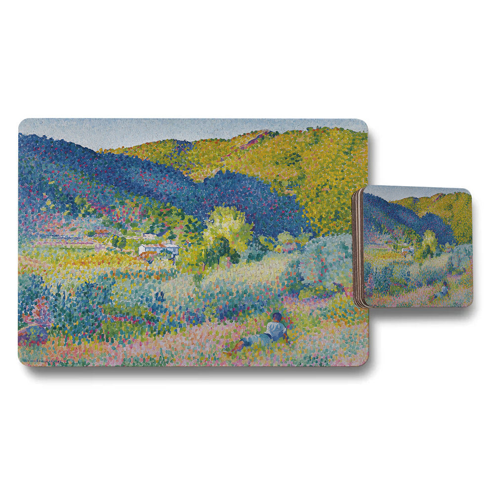 Impressionist Landscape Placemats And Coaster Set Art Print