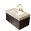 Comptoir en pierre frittée de 91,4 cm (36 po) avec motif et lavabo en céramique encastrée avec trois trous pré-percés pour robinetterie, excellente résistance aux hautes températures, couleur principale beige, profondeur du produit de 89,2 cm (35,13 po).