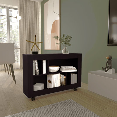 Console console, 5 tablettes, 4 roulettes