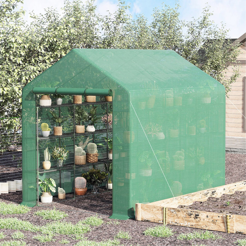Serre intérieure pour plantes tropicales - 249,4 cm x 178,9 cm x 205,9 cm, climat contrôlé, usage extérieur, structure robuste, 18 étagères, éléments chauffants