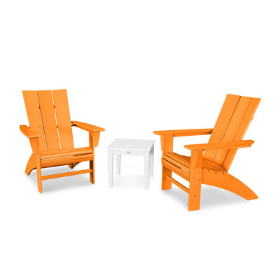 POLYWOOD Modern 3-Piece Curveback  Adirondack Set