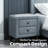 Gray Brushed Linen Nightstand With 2 Drawers | Stylish Bedroom Storag-1656035623