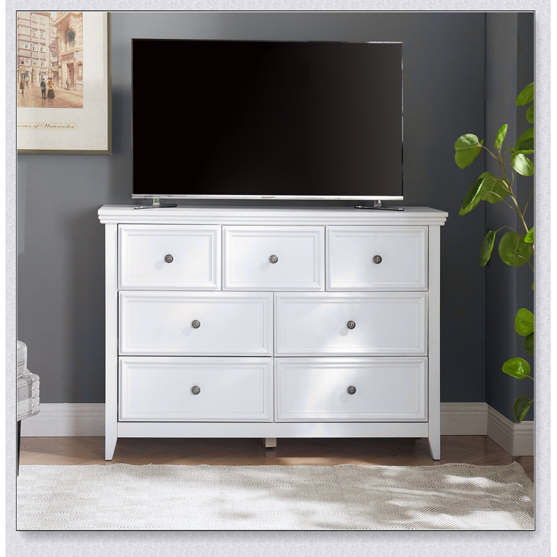 Commode 7 tiroirs Modern, commode 7 tiroirs, Blanc