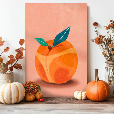 1PC framed Knepp painting persimmon fruit, Green leaves embellishment, Watercolor illustration style decor print vintage wall poster home decor perfect gift for modern artwork for bedroom living room