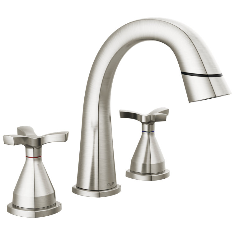 Stryke 3-Hole Widespread Pull Out Sprayer Bathroom Faucet, 2-Handle Bathroom Sink Faucet
