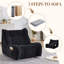 Canapé relax surdimensionné en chenille de 102 cm de large avec accoudoirs, pouf noir