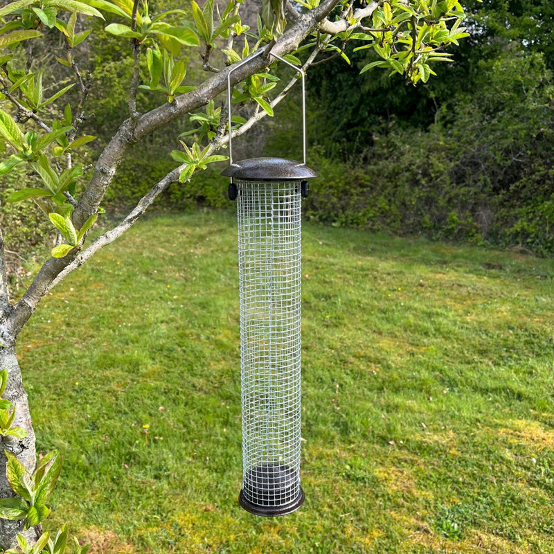Ginevra  Metal Hanging Tube Bird Feeder