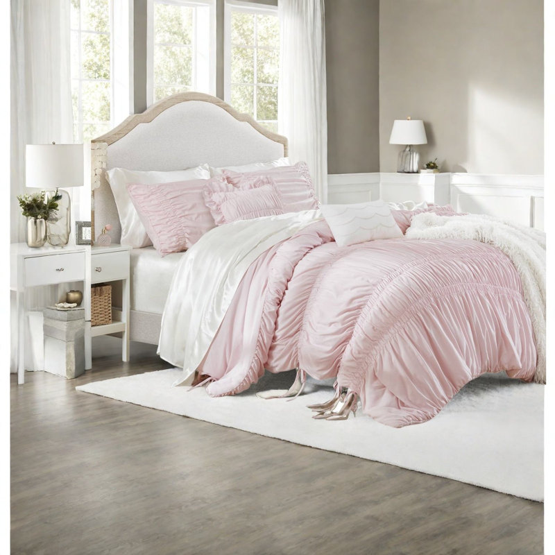 Ensemble de literie rose de qualité supérieure, 5 pièces en microfibre French Country Home Comfort
