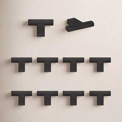 Vail 2" Matte Black T-Knob Multipack