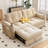 73" Queen Square Arms Tufted Back Convertible Sleeper Sofa with Cushions for living rooms-1160077498