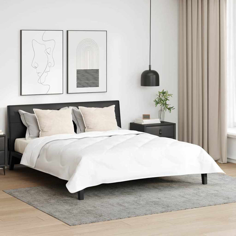 Duvet Set With Pillow 3 Pcs White Microfiber, 200 x 200 cm