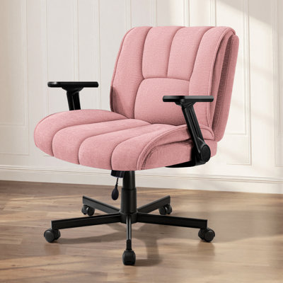 Criss Cross Legged Office Chair with Flip-Up Arms and Wheels