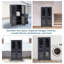 Armoire de rangement avec 3 tablettes réglables et 4 fenêtres - gris anthracite