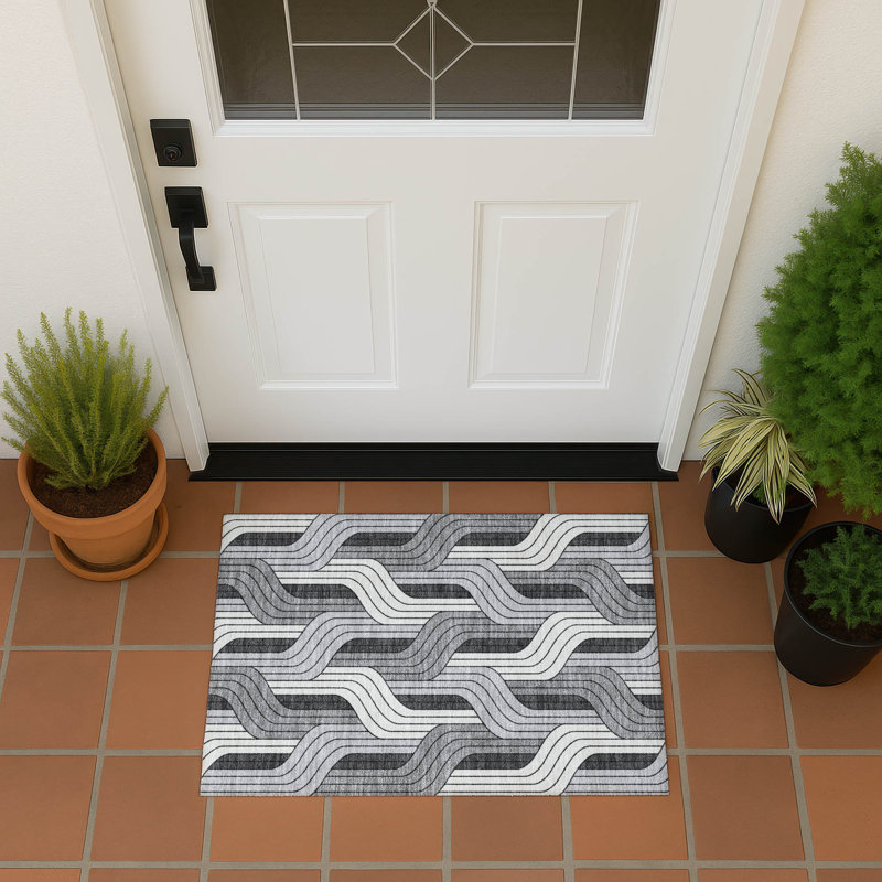 Machine Washable Indoor/Outdoor Chantille ACN2422 Mid-Century Modern Rug, Rectangle 1'8" x 2'6"