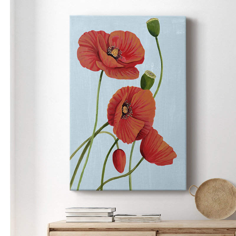 «Poppy Topple I», peinture sur toile tendue, H 18 po x l 12 po x P 1,5 po