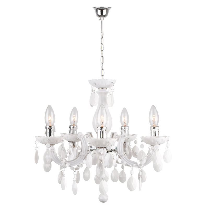 Quintana 5 - Light Candle Style Chandelier, 120cm H x 46cm W x 46cm  D, Pink/Yellow/Green