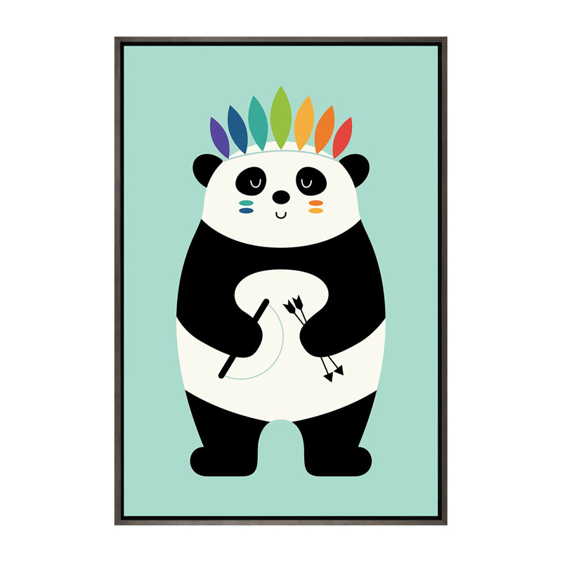 «Be Brave Panda» par Andy Westface - impression d'art graphique, Pas de tapis, H 60 po x l 40po x P 1,5 po