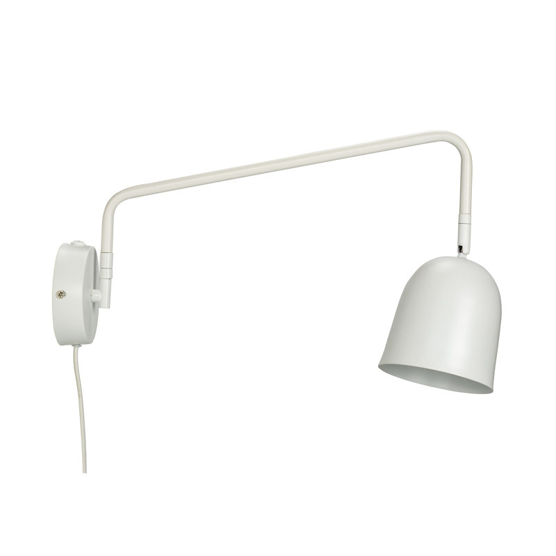 Steel Plug-in Armed Sconce, White