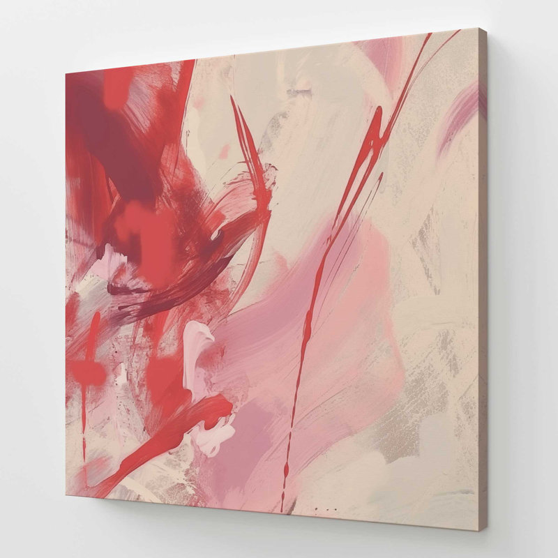 Rosy Rhapsody v1, grande impression sur toile, H 48 po x l 48 po