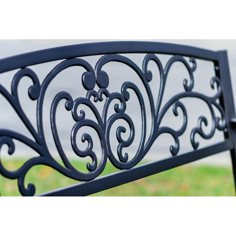 Banc d'extérieur thermolaqué Carennac, Noir