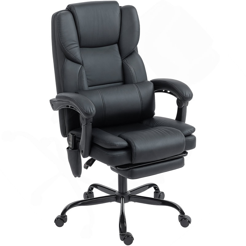 Vibration Massage Reclining Faux Leather Office Chair