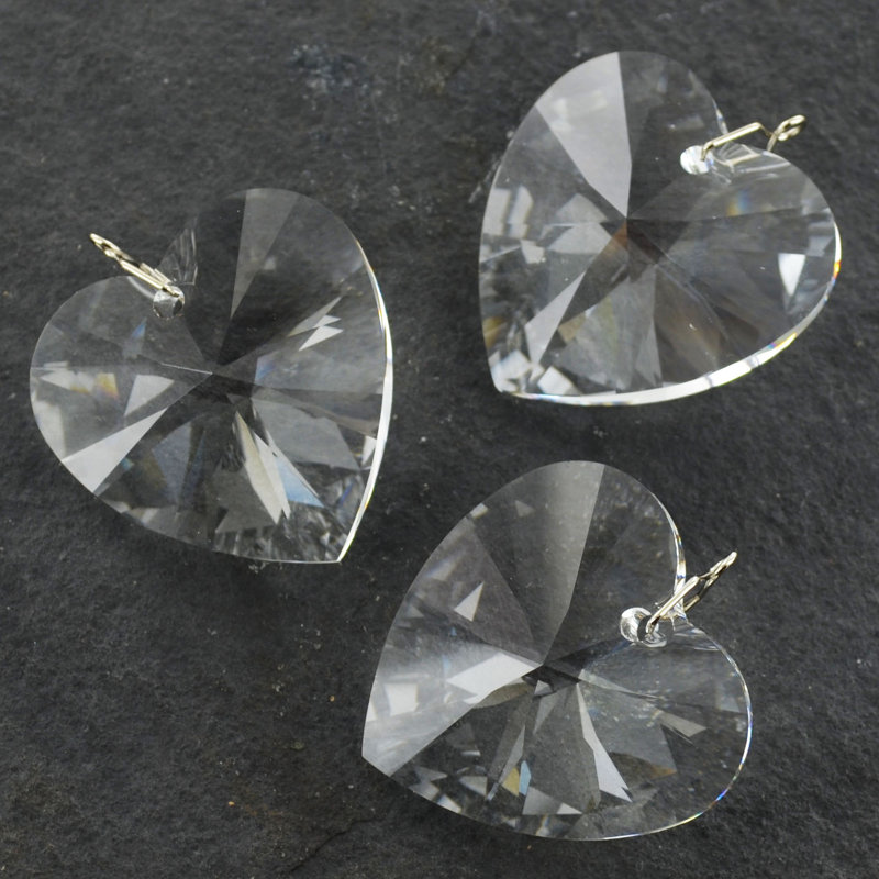 Geometric Crystal Hanging Figurine Ornament, Clear, 2cm H x 2cm W x 0.8cm D