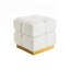 Tabouret de rangement carré de style contemporain avec finition beige et capitonnage
