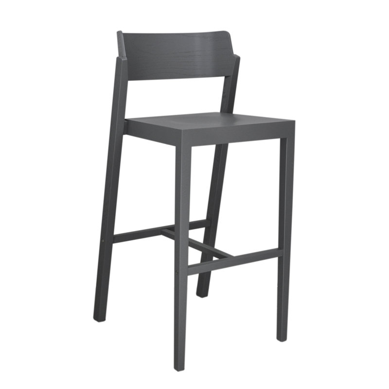 Tabouret de comptoir en bois massif 1960, Gris, Tabouret de comptoir (siège d'une hauteur de 25,5