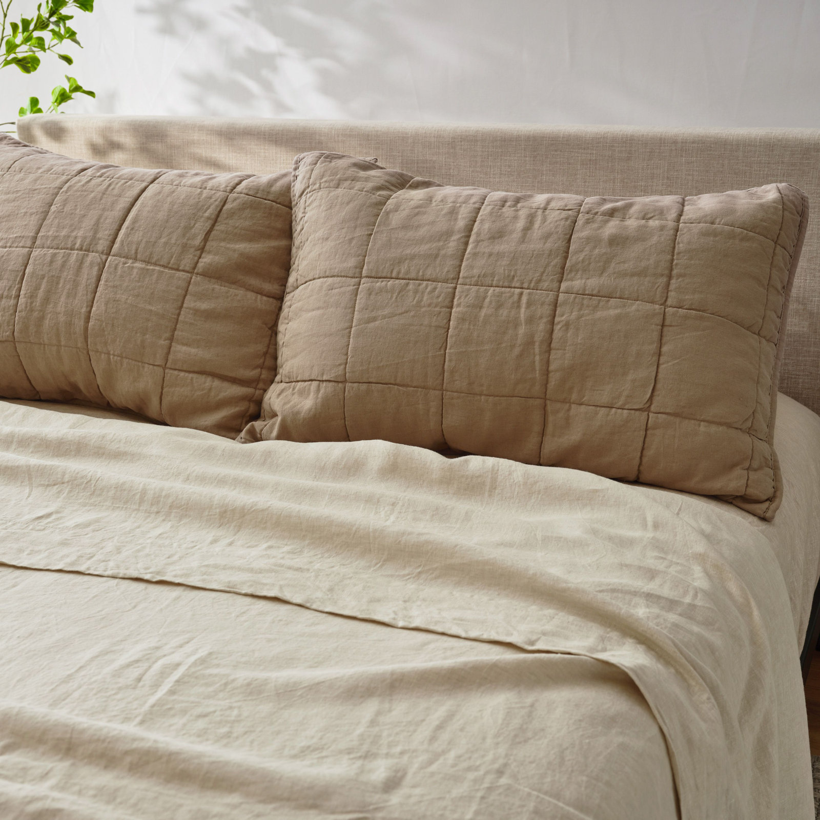 French Linen Shams, King, Baltic