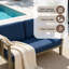 Causeuse d'extérieur en bois de teck avec coussin et accoudoirs Junco-1049511538-1049511548