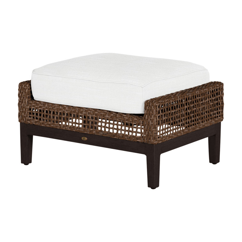 Repose-pieds péninsule tissé - acajou / châtaignier, Welt + bourre standard, Blanc naturel, Acajou / châtaignier