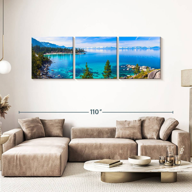Lake Tahoe Tranquility 3 pièces, H 30 po x l 92 po x P 1,25 po