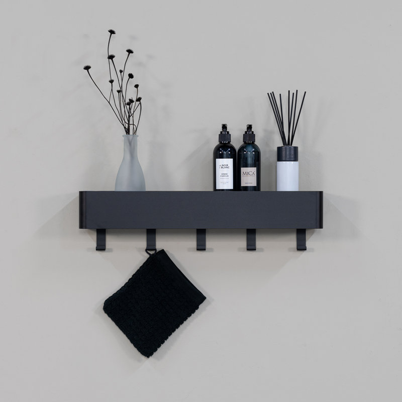 MULTI Steel Wall 5 - Hook Wall Mounted Coat Rack, Black