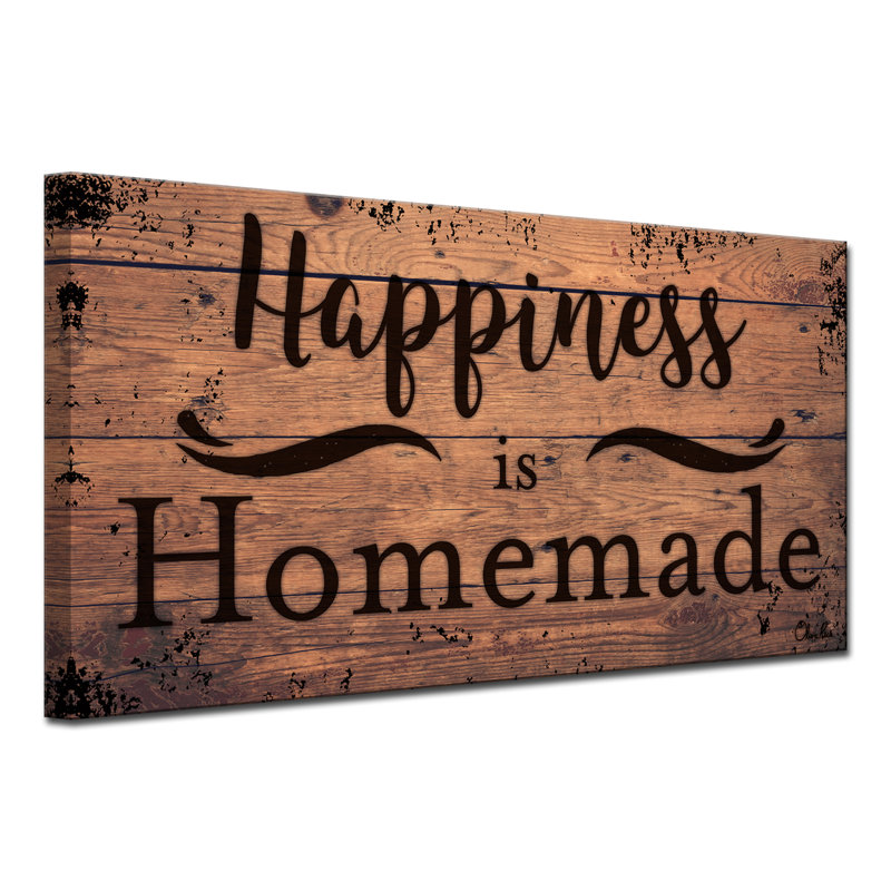 « Homemade » par Olivia rose, reproduction d’art textuel sur toile tendue, H 12 po x l 24 po x P 1,5 po