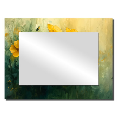 Abstract Geraniums In Summer Serenity I - Floral Mirror Wall Art - Printed On Metal