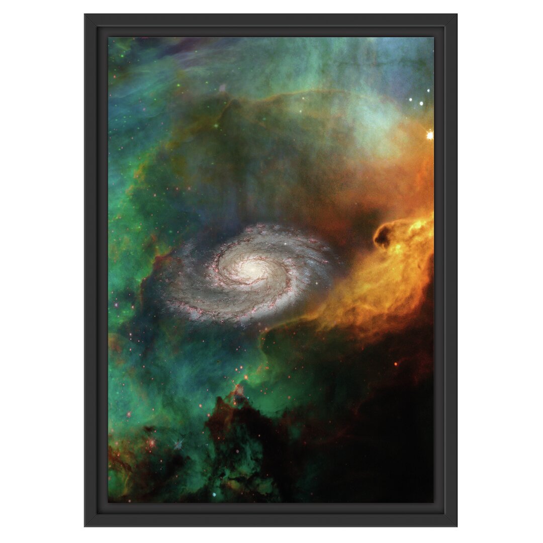 Gerahmtes Wandbild Galaxie mit Sternennebel