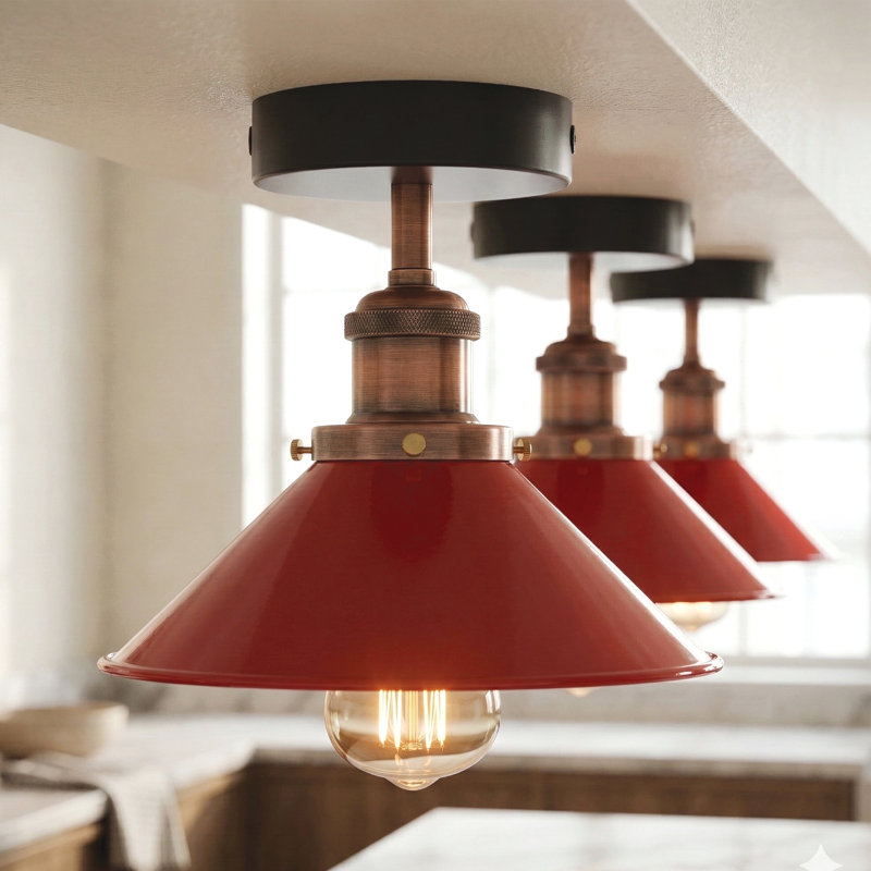 Semi Flush Mount, Red