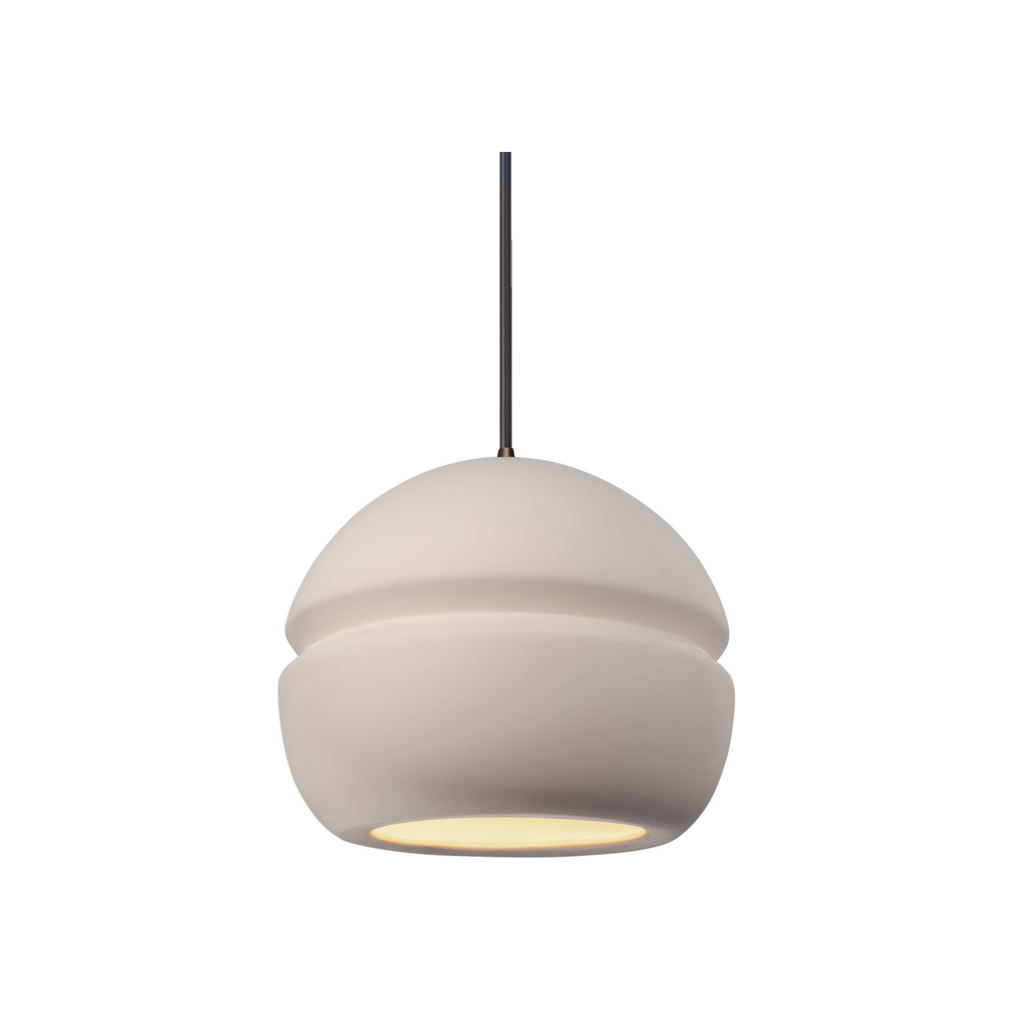 Logan 1 - Light Single Globe Pendant, Dark Bronze, Bisque
