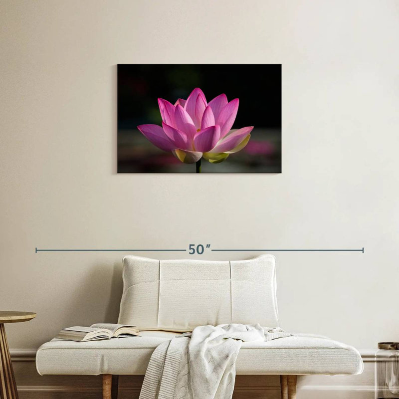 Harnek précieuse fleur de lotus rose, H 20 po x l 30 po