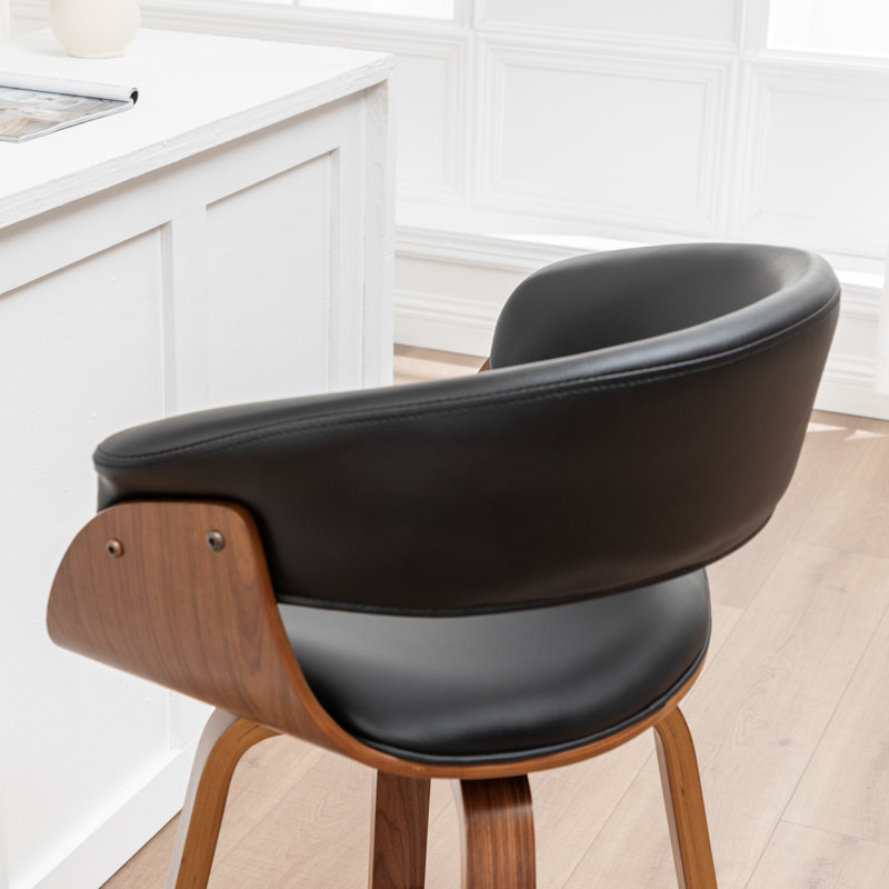Ensemble de 3 tabourets de bar pivotants Devlin Mordern, Bar Stool (29" Seat Height), Black