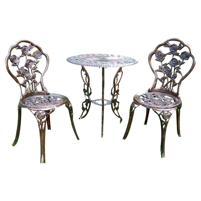 Louise Traditional 3 Piece Bistro Set., Antique Bronze
