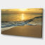 Vagues blanches sous jaune coucher de soleil moderne, reproduction de photo sur toile tendue-18296941-33288061